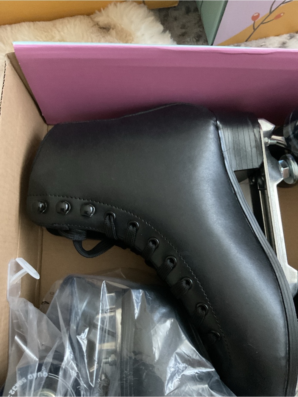 Men's Black Lace-Up Roller Boots